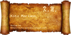 Kotz Mariann névjegykártya